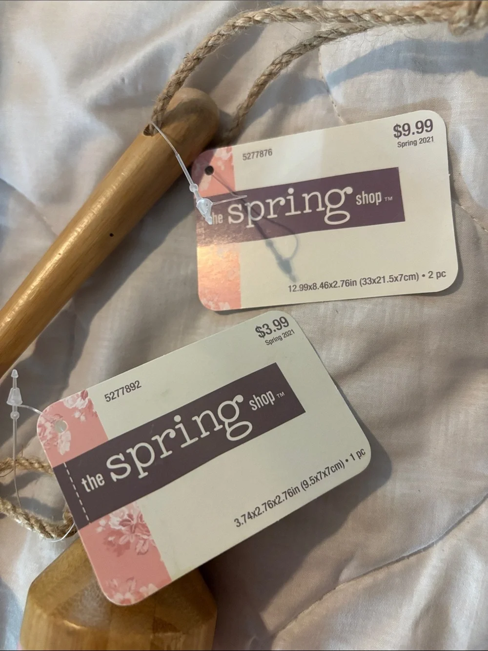 The Spring Shop Wooden Dish Brushes with Blue and Pink Trim